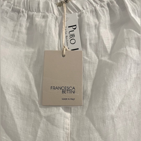 FRANCESCA BETTINI  Italy 100% Linen Elastic Waist Pants Size Medium - Picture 5 of 12